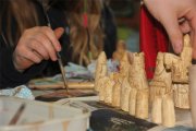 Arrochar Primary children making replica Lewis chessmen